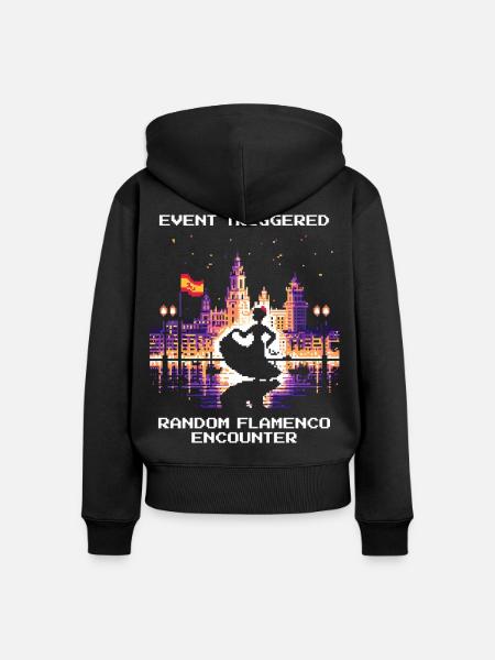 Ereignis ausgelöst | Flamenco Spanien Fiesta - Frauen Premium Bio Zip Hoodie - Schwarz