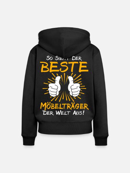 Möbelträger Geschenkidee - Frauen Premium Bio Zip Hoodie - Schwarz