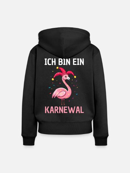 Flamingo Karneval Fasching Kostüm - Frauen Premium Bio Zip Hoodie - Schwarz