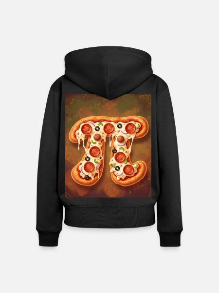 Pi Shape Pizza - Frauen Premium Bio Zip Hoodie - Schwarz