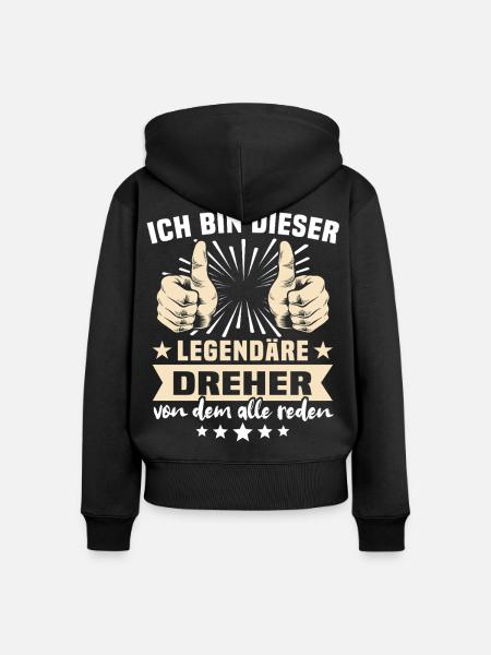 Dreher Sprüche - Frauen Premium Bio Zip Hoodie - Schwarz