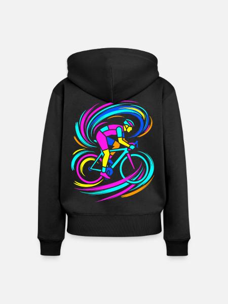 Radfahrer - Frauen Premium Bio Zip Hoodie - Schwarz