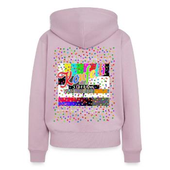 Konfetti Störung Testbild Kostüm Karneval - Frauen Premium Bio Zip Hoodie - Altrosa - Hinten - Julia (174cm)