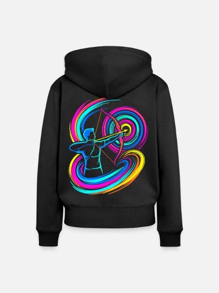 Bogenschießen - Frauen Premium Bio Zip Hoodie - Schwarz