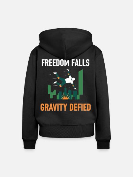 Parkour Schwerkraft - Frauen Premium Bio Zip Hoodie - Schwarz