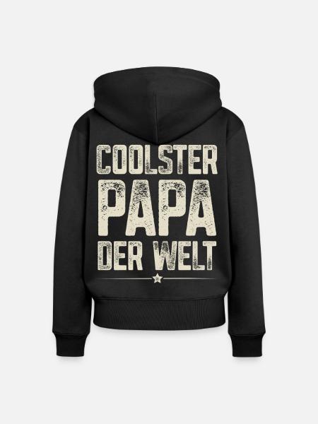 Coolster Papa Der Welt - Frauen Premium Bio Zip Hoodie - Schwarz