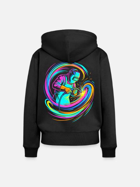Schweißer - Frauen Premium Bio Zip Hoodie - Schwarz