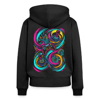 Gaming Controllers - Women's Premium Organic Zip Hoodie - black - Back - Julia (174cm)