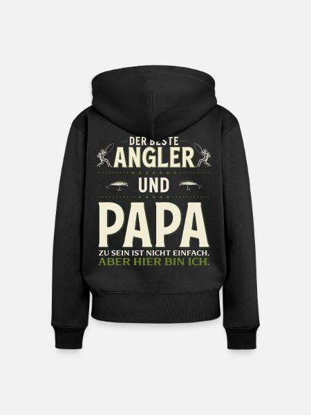 01_Papa - Frauen Premium Bio Zip Hoodie - Schwarz