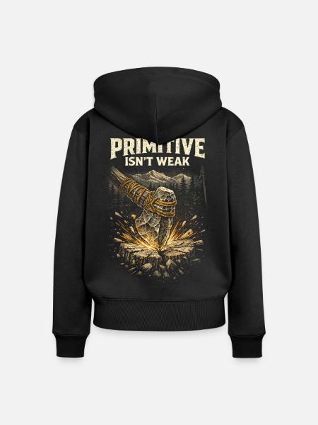 Prepper Überlebenskünstler Primitive Isn't Weak - Frauen Premium Bio Zip Hoodie - Schwarz