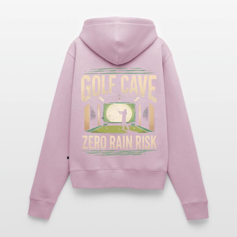 Simulateur de golf, grotte de golf, zéro risque de pluie Sweat à capuche zippé Premium bio Femme