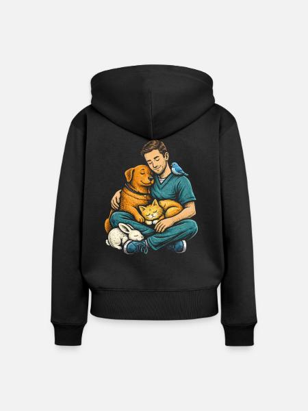 Tierarzt Tiermediziner - Frauen Premium Bio Zip Hoodie - Schwarz
