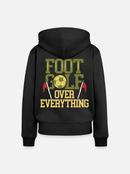 Footgolf Fußballgolf - Frauen Premium Bio Zip Hoodie - Schwarz