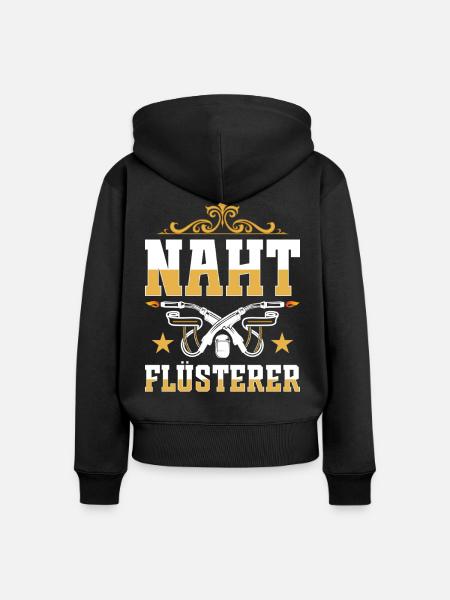 Schweißer - Naht Flüsterer - Frauen Premium Bio Zip Hoodie - Schwarz
