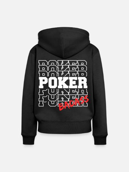 Poker Badass BLC - Frauen Premium Bio Zip Hoodie - Schwarz