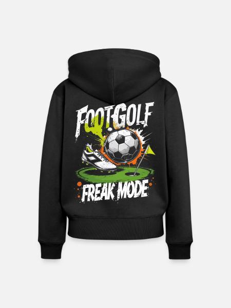 Footgolf Fußballgolf - Frauen Premium Bio Zip Hoodie - Schwarz