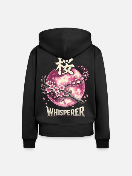 Kirschblüten Sakura Kirschblüte - Frauen Premium Bio Zip Hoodie - Schwarz