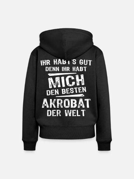 Akrobat - Frauen Premium Bio Zip Hoodie - Schwarz