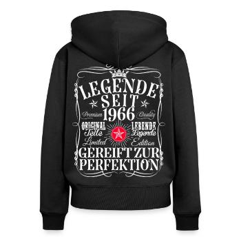 60. Geburtstag Mann Frau 60 Jahre 1966 Deko Lustig - Frauen Premium Bio Zip Hoodie - Schwarz - Hinten - Julia (174cm)