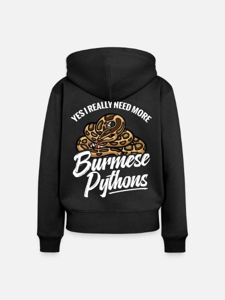 Python-Liebhaber Schlangen-Mama Terrarium-Reptilien-Papa - Frauen Premium Bio Zip Hoodie - Schwarz