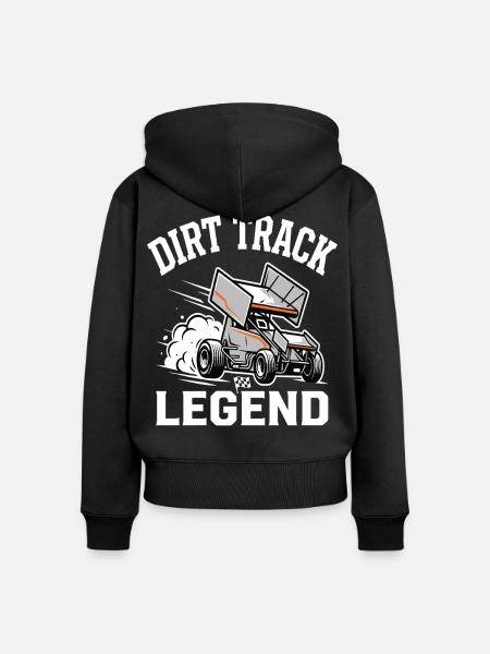 Dirt Track Legend Sprintcar Motiv - Frauen Premium Bio Zip Hoodie - Schwarz