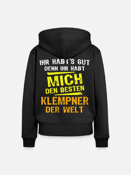 Klempner Geschenk - Frauen Premium Bio Zip Hoodie - Schwarz