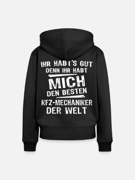 KFZ-Mechaniker - Frauen Premium Bio Zip Hoodie - Schwarz