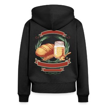 Sourdough Bread Baking Baker Sourdough Starter Jar - Frauen Premium Bio Zip Hoodie - Schwarz - Hinten - Julia (174cm)