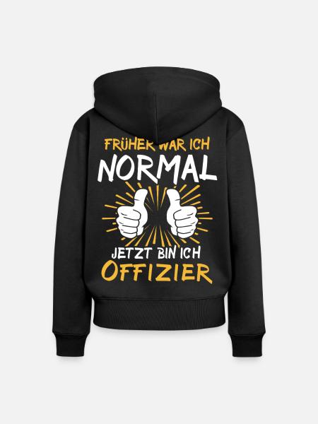 Offizier Spruch - Frauen Premium Bio Zip Hoodie - Schwarz
