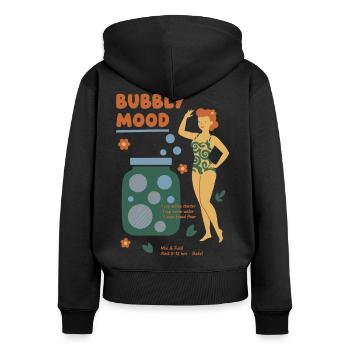 Sourdough Bubbly Mood Bread Baking Baker - Frauen Premium Bio Zip Hoodie - Schwarz - Hinten - Julia (174cm)