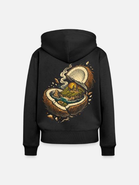 Bali Reise - Frauen Premium Bio Zip Hoodie - Schwarz