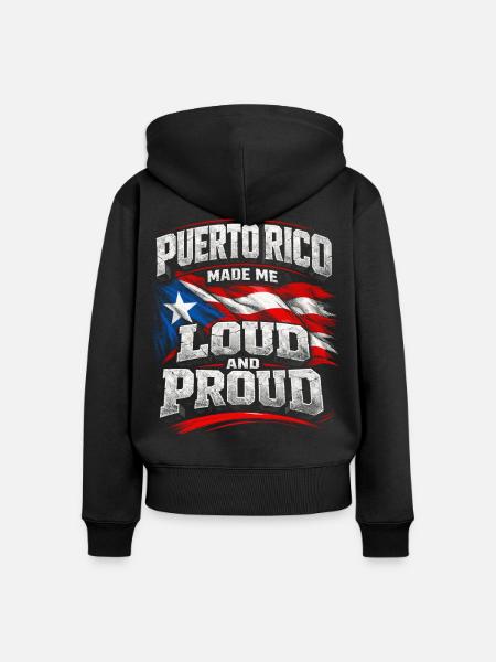 Puerto Rico Boricua - Frauen Premium Bio Zip Hoodie - Schwarz