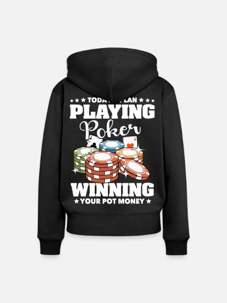 Poker Pokerspieler - Frauen Premium Bio Zip Hoodie - Schwarz