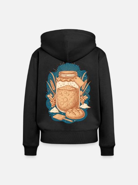Sauerteigbrot Backbäcker Sauerteigstarter - Frauen Premium Bio Zip Hoodie - Schwarz