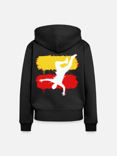 Parkour Silhouette Sprung Print - Frauen Premium Bio Zip Hoodie - Schwarz