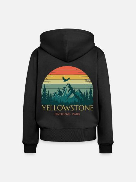 Yellowstone-Nationalpark - Frauen Premium Bio Zip Hoodie - Schwarz