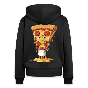 Tablier à pizza cool - Sweat à capuche zippé Premium bio Femme - noir - Dos - Julia (174cm)