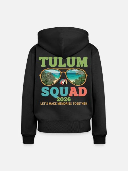 Tulum Squad 2026 Urlaub - Frauen Premium Bio Zip Hoodie - Schwarz