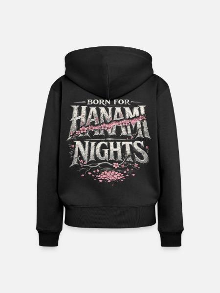Kirschblüten Sakura Kirschblüte - Frauen Premium Bio Zip Hoodie - Schwarz