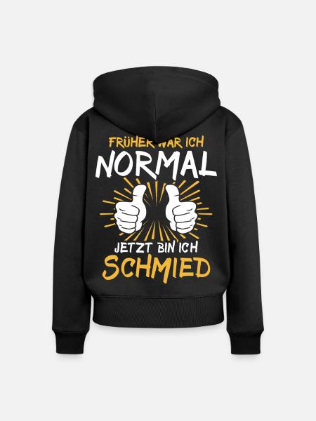 Schmied Spruch - Frauen Premium Bio Zip Hoodie - Schwarz