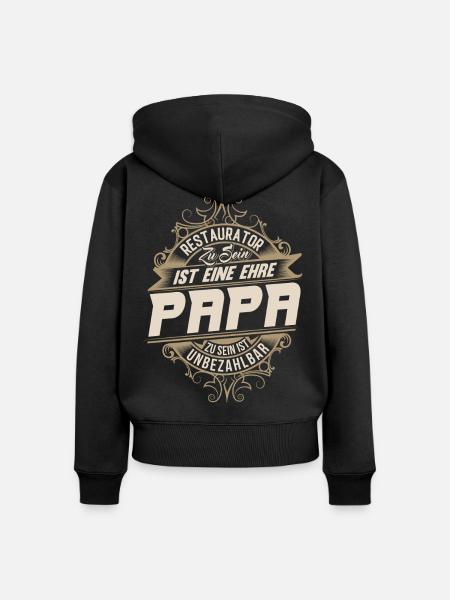 Restaurator Papa - Frauen Premium Bio Zip Hoodie - Schwarz