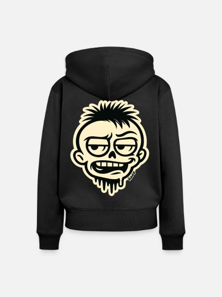 Schädelgraffiti - Frauen Premium Bio Zip Hoodie - Schwarz