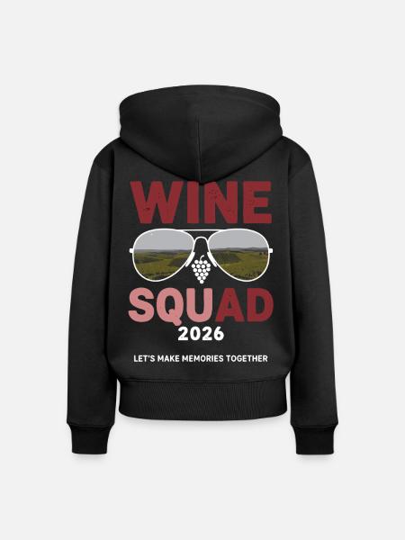 Wine Squad Sonnenbrille Weinberg - Frauen Premium Bio Zip Hoodie - Schwarz