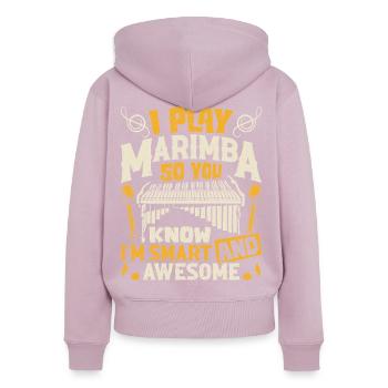 Marimbist, Schlaginstrument, Orchester, Marimba - Frauen Premium Bio Zip Hoodie - Altrosa - Hinten - Julia (174cm)