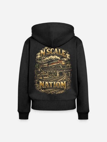 Modelleisenbahn Eisenbahn N Scale Nation - Frauen Premium Bio Zip Hoodie - Schwarz