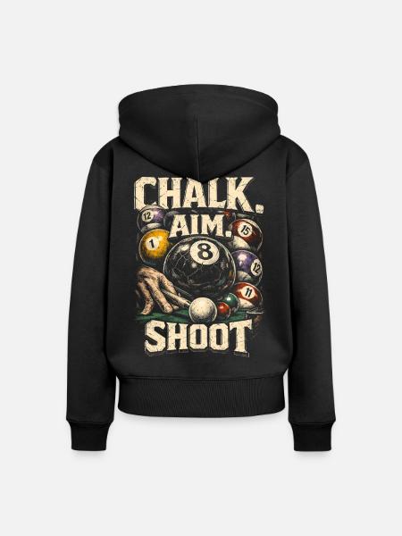 8-Ball Billard Chalk Aim Shoot - Frauen Premium Bio Zip Hoodie - Schwarz
