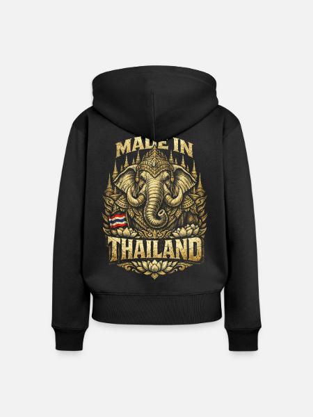 Thailand Thai Pride - Frauen Premium Bio Zip Hoodie - Schwarz