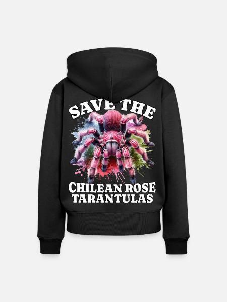 Save Chile Vogelspinne - Frauen Premium Bio Zip Hoodie - Schwarz