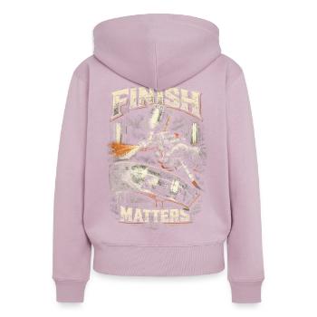 Peinture de véhicules Peinture de voitures : la finition compte - Sweat à capuche zippé Premium bio Femme - rose poudré - Dos - Julia (174cm)