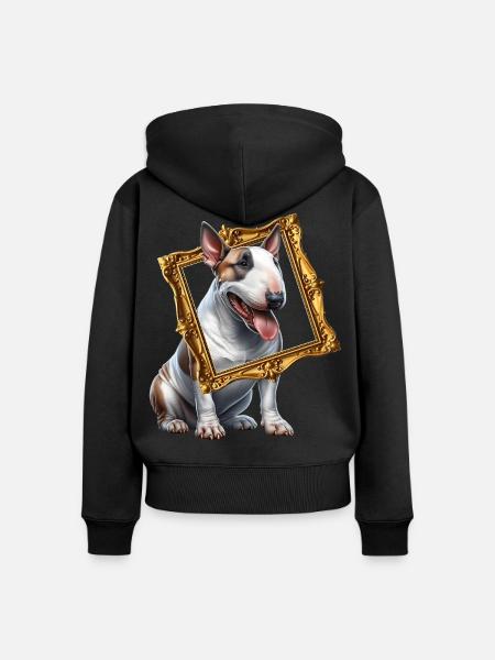 Bullterrier Bull Terrier - Frauen Premium Bio Zip Hoodie - Schwarz